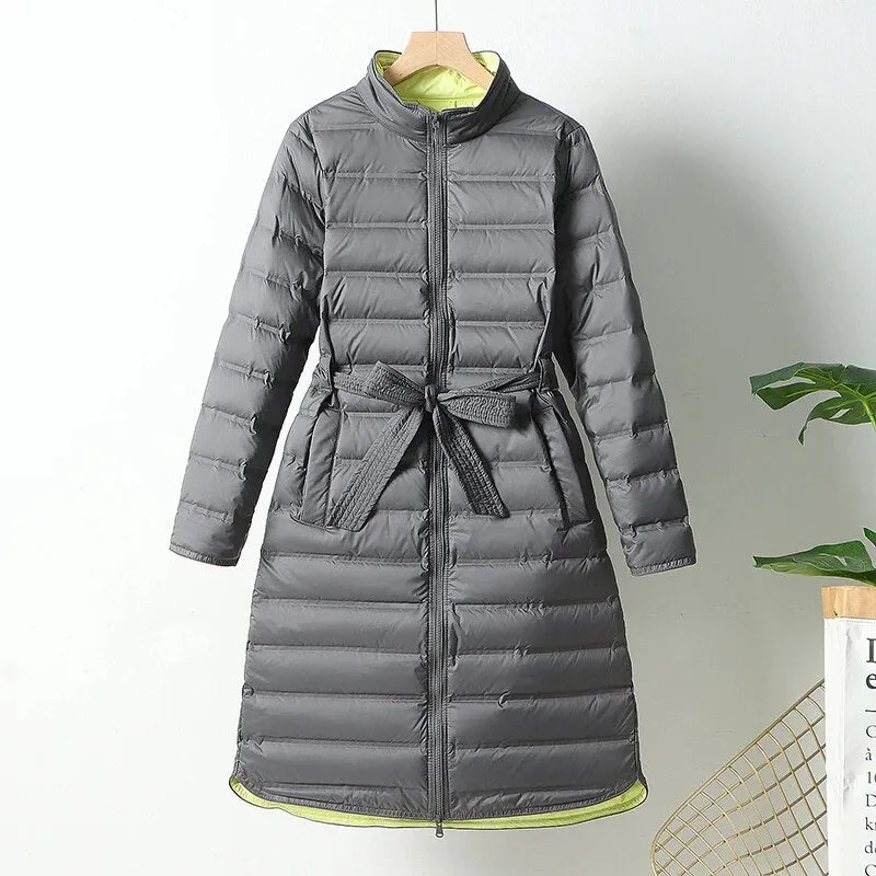 Woman Winter Overcoat White Duck Down Parkas