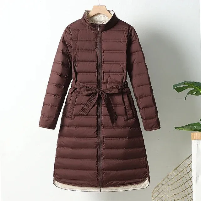 Woman Winter Overcoat White Duck Down Parkas