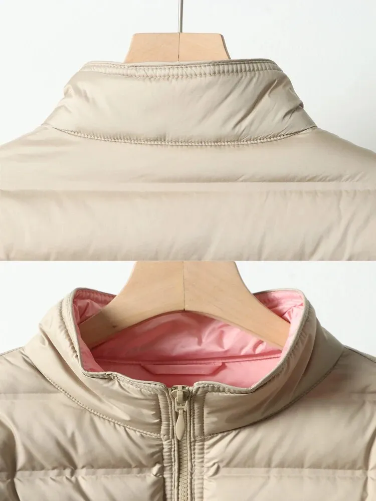 Woman Winter Overcoat White Duck Down Parkas
