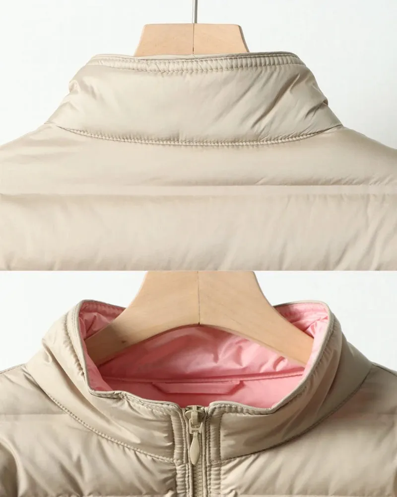 Woman Winter Overcoat White Duck Down Parkas