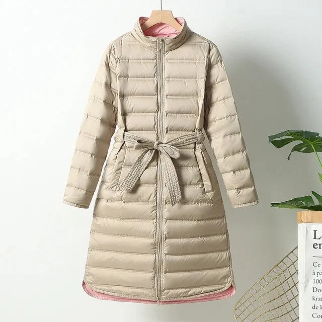 Woman Winter Overcoat White Duck Down Parkas
