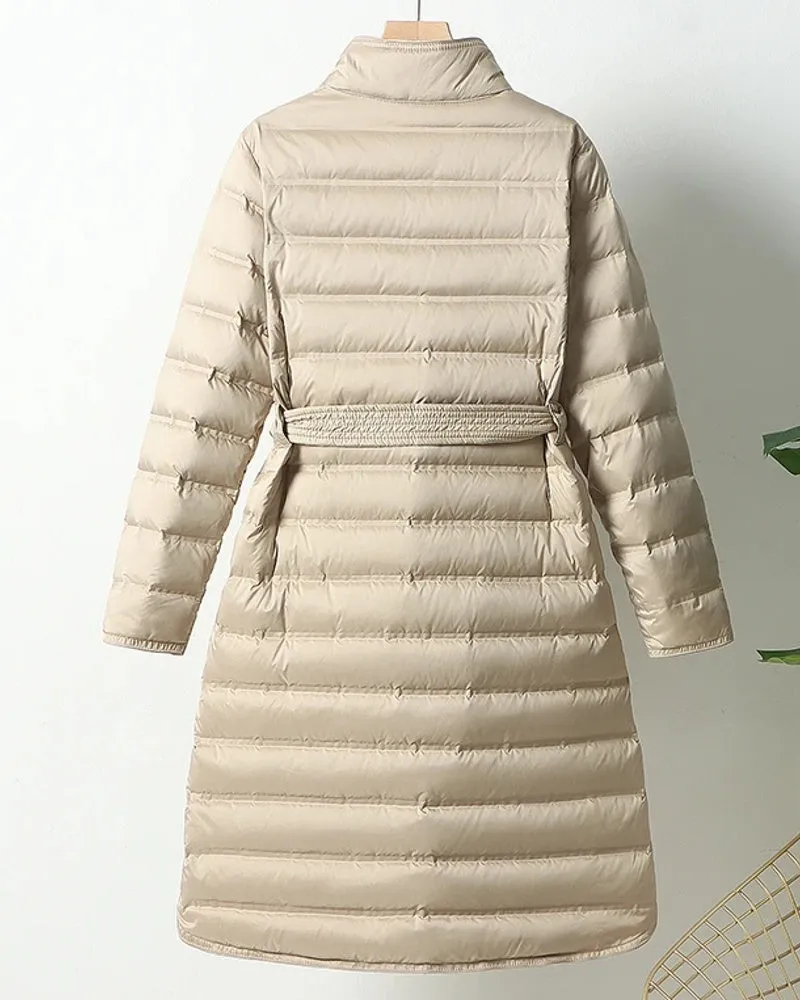 Woman Winter Overcoat White Duck Down Parkas