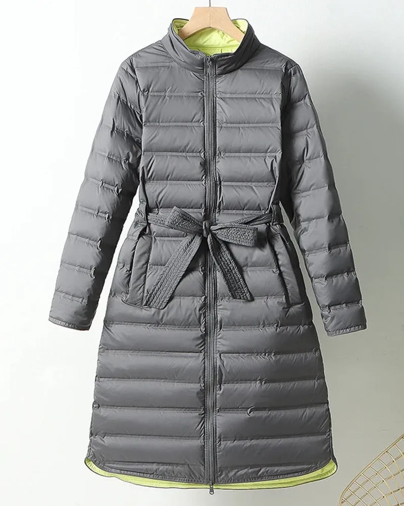 Woman Winter Overcoat White Duck Down Parkas