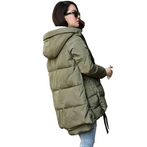 Women jacket Hoody Long Style Warm Coat Women Plus Size M~XXXL
