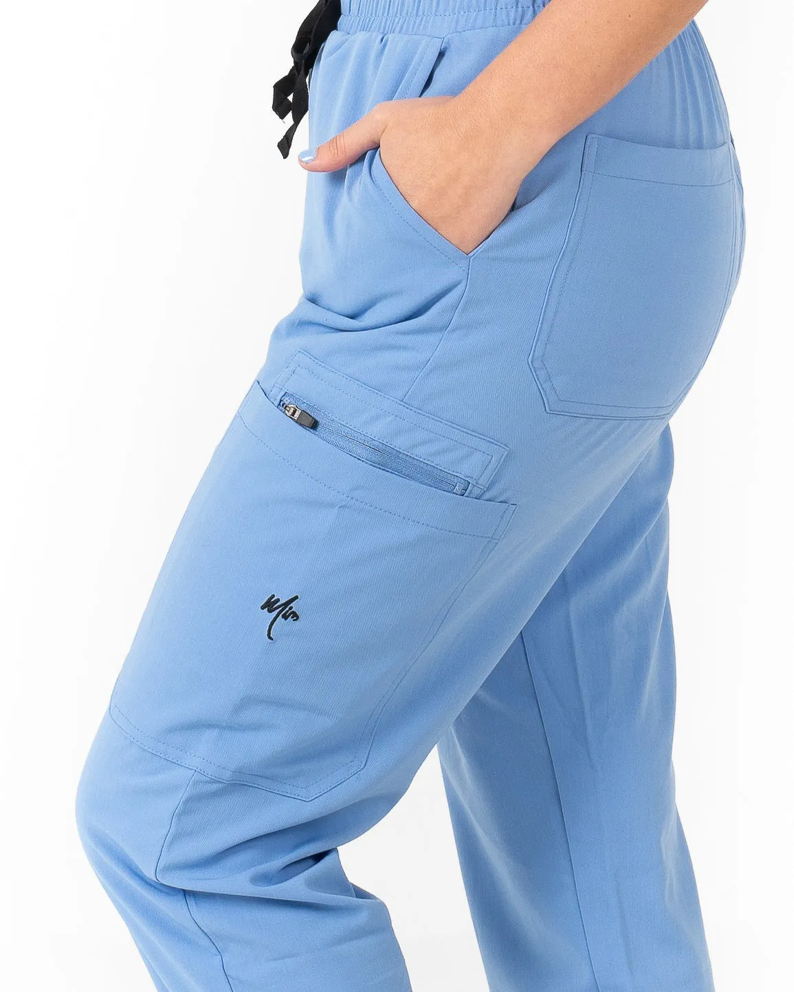 women's Ceil Blue Jogger Scrub Pants