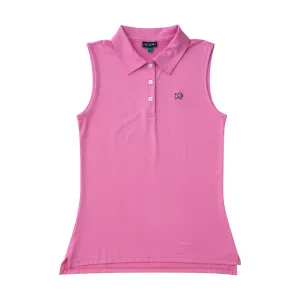 Womens Sleeveless Pro Performance Polo Shirt in Fuchsia Pink