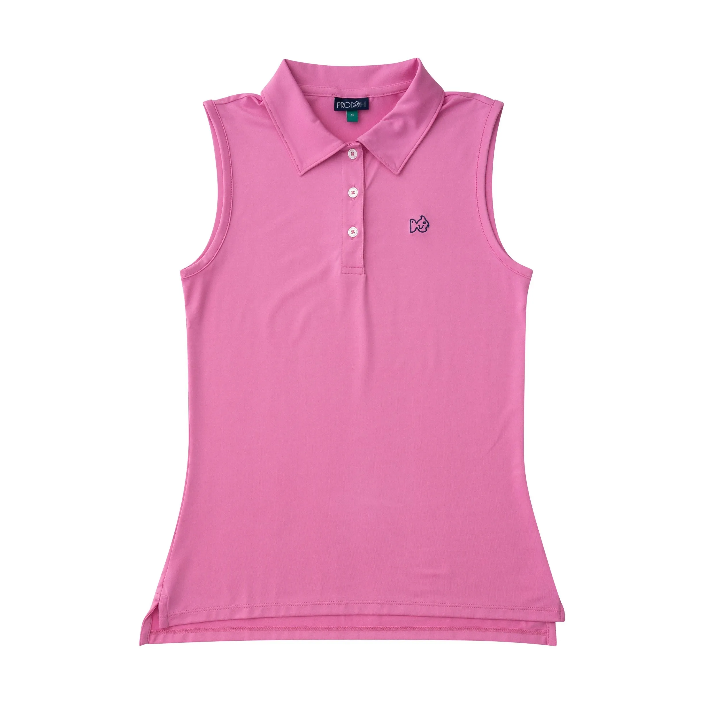 Womens Sleeveless Pro Performance Polo Shirt in Fuchsia Pink