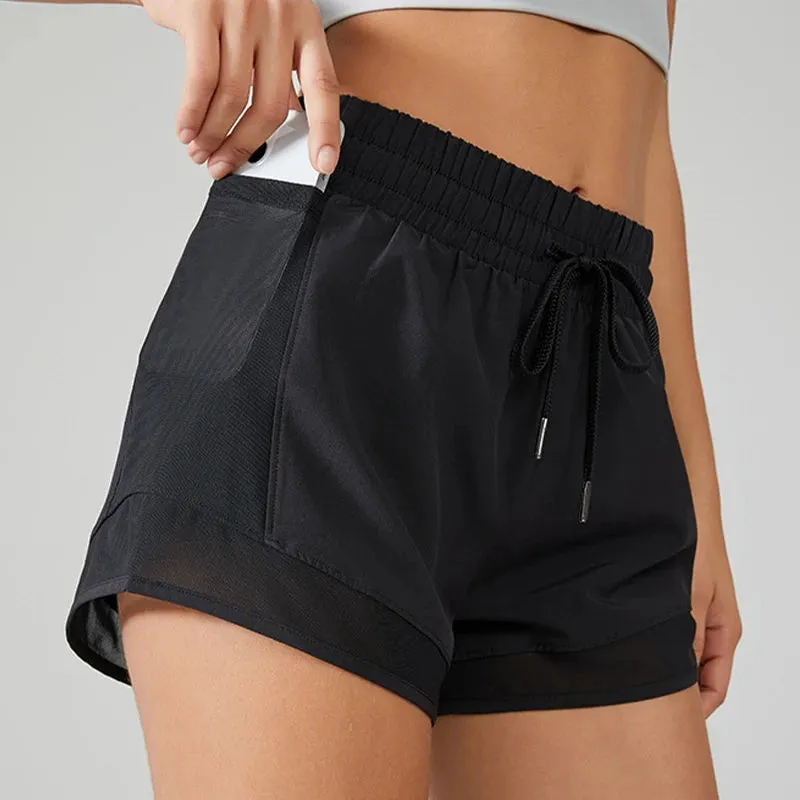 Women's Sports Shorts - Outdoor Running Summer Exercise Shorts, Stretchy Athletic Skirt Quick Dry Active Skorts