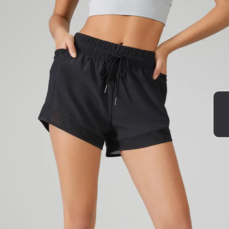 Women's Sports Shorts - Outdoor Running Summer Exercise Shorts, Stretchy Athletic Skirt Quick Dry Active Skorts