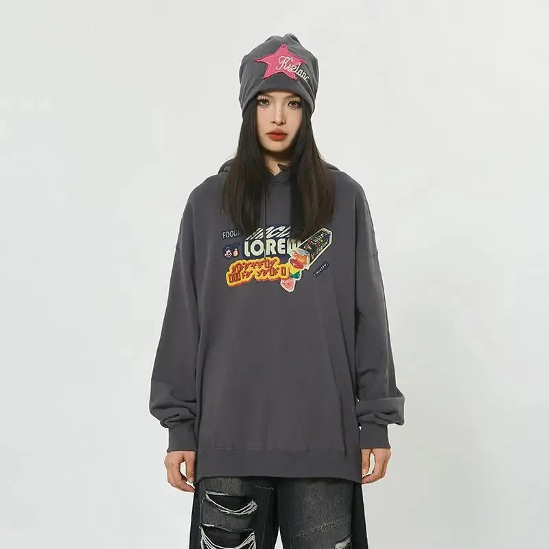 Y2K Candy Letter Print Oversized Hoodie for Ultimate Comfort and Style