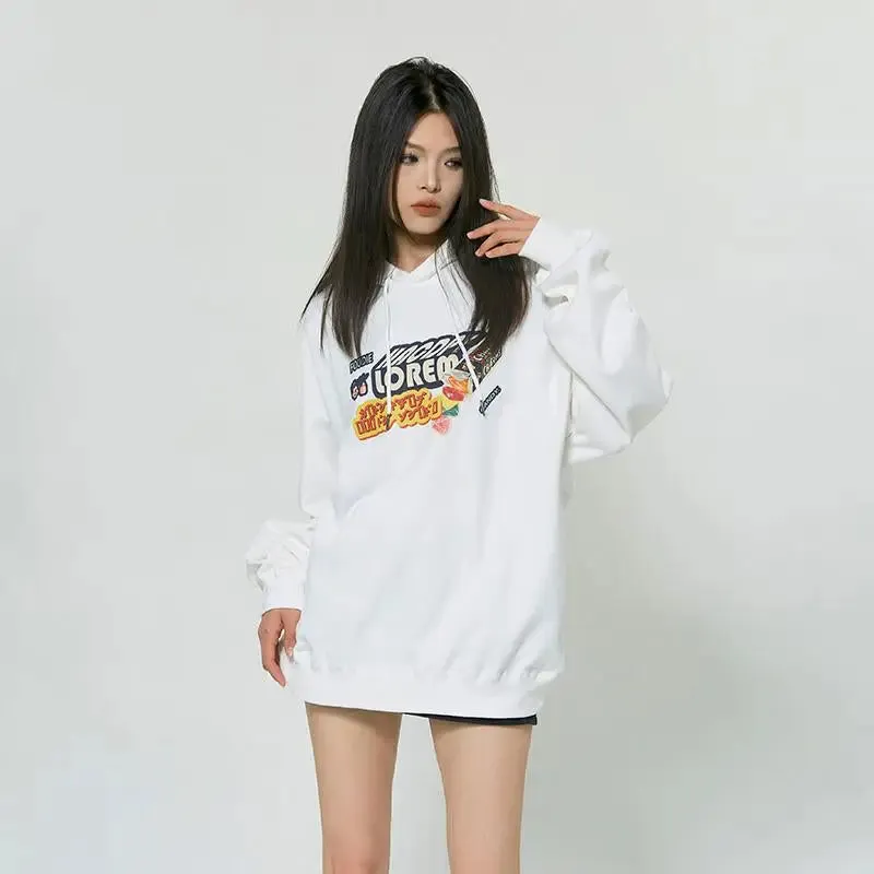Y2K Candy Letter Print Oversized Hoodie for Ultimate Comfort and Style