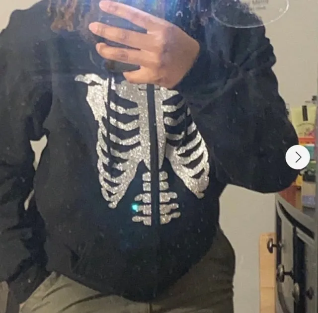 Y2K Rhinestone Skeleton Oversized Sweatshirt