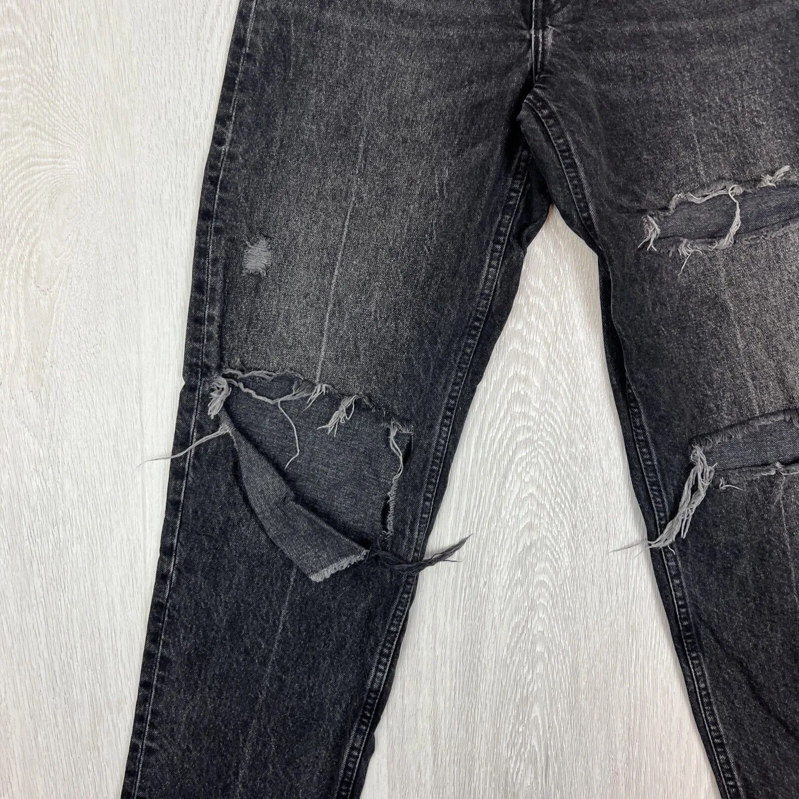 Zara Womens Black Denim Relaxed Fit Jeans Size 6 US