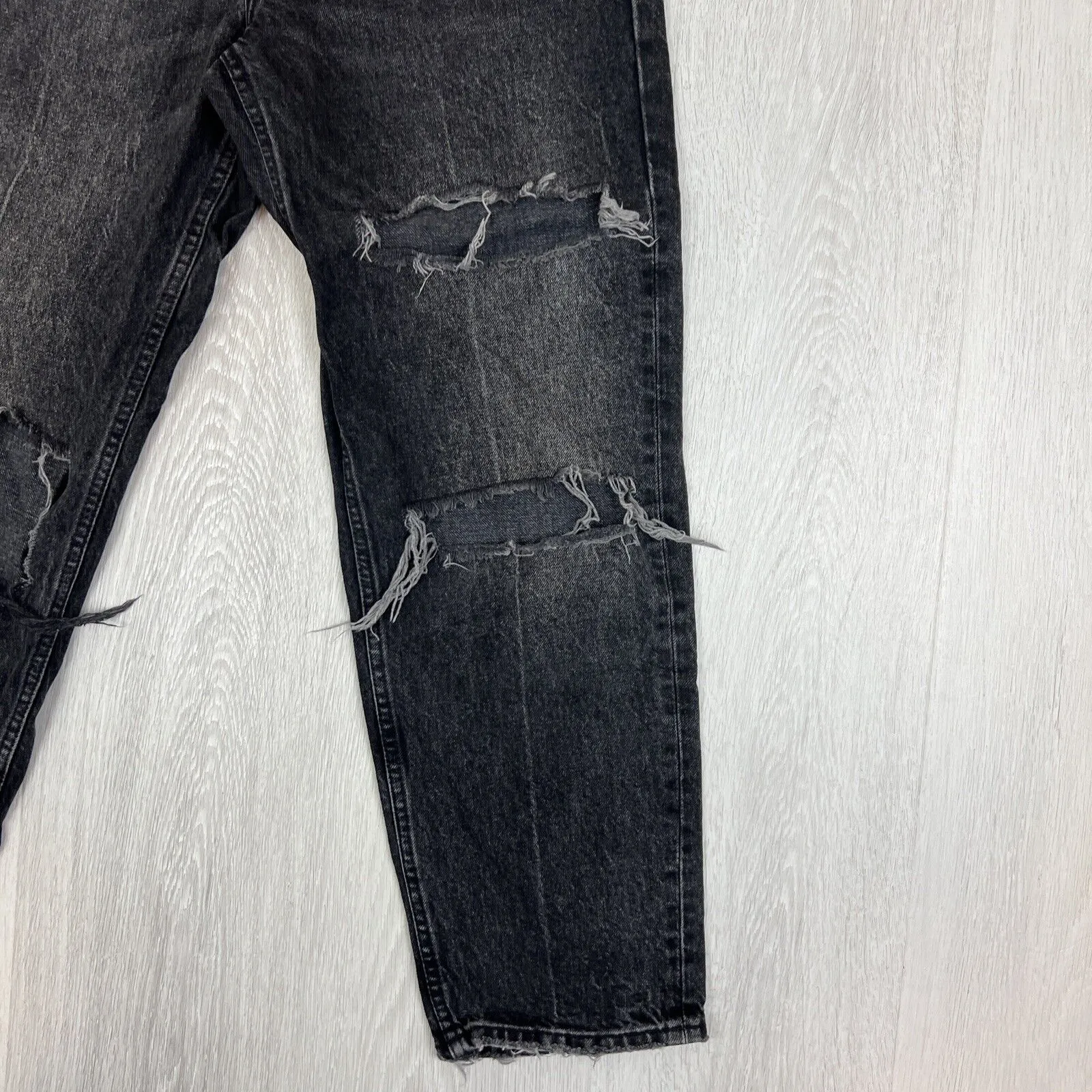Zara Womens Black Denim Relaxed Fit Jeans Size 6 US