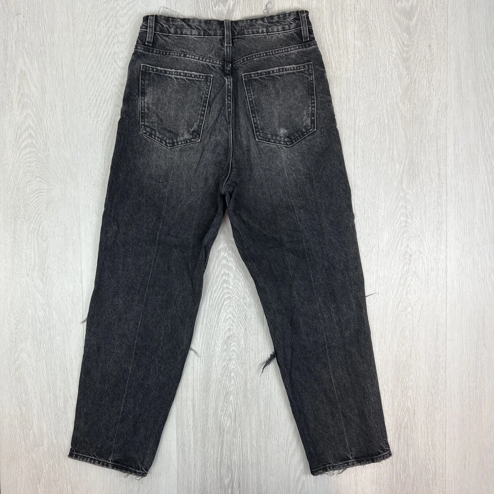 Zara Womens Black Denim Relaxed Fit Jeans Size 6 US